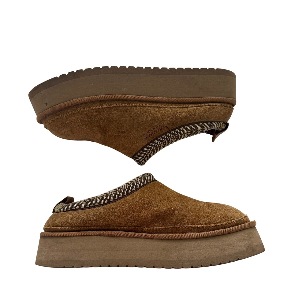 Koolaburra by UGG Burree Platform Slippers Chestnut Suede Mules Womens 8